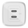 Belkin 65W GaN Dual USB-C (Type C) PD 3.0 Fast Charger with Pps-White