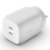Belkin 65W GaN Dual USB-C (Type C) PD 3.0 Fast Charger with Pps-White