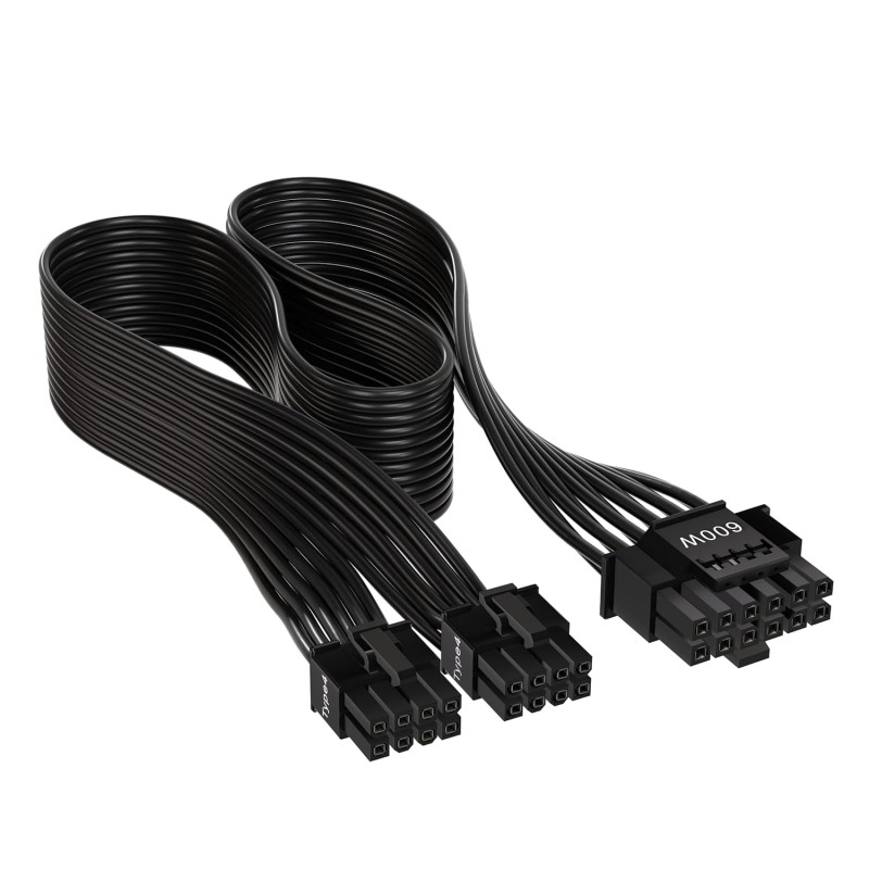 Corsair 600W 12+4 pin PCIe 5.0 12VHPWR Type-4 600W PSU Power Cable - CP-8920284 Corsair 600W 12+4 pin PCIe 5.0 12VHPWR Type-4 600W PSU Power Cable - CP-8920284