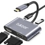 Tukzer 4-in-1 Type-C Hub to HDMI 4K@30Hz, VGA 1080P@60Hz, USB 3.0 Data, 100W PD