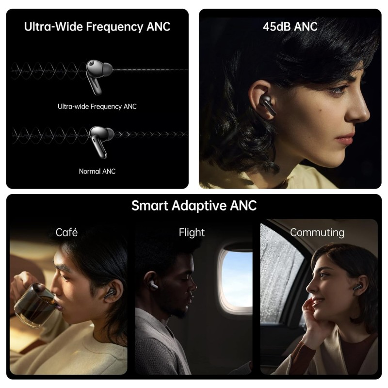 Oppo Enco X2 with Active Noise Cancellation, Triple Mic for Better Calls, Coaxial Dual-Driver for Deep bass Bluetooth Headset (Black) Oppo Enco X2 with Active Noise Cancellation, Triple Mic for Better Calls, Coaxial Dual-Driver for Deep bass Bluetooth Headset (Black)