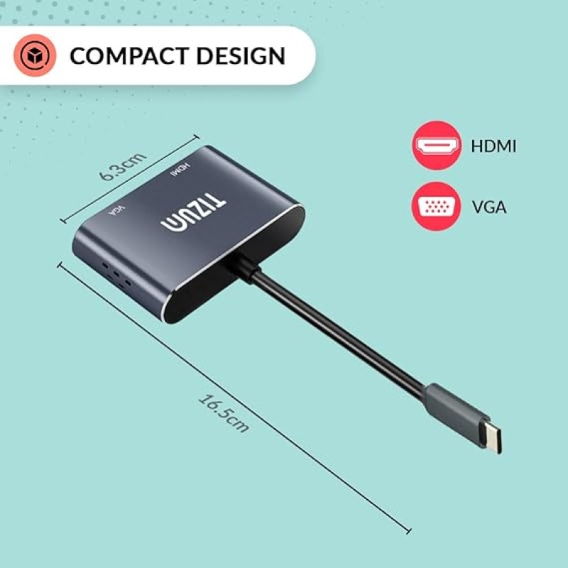 Tizum USB C Hub (2-in-1) Portable Multiport Adapter/Connector, Type C USB Hub to 4K HDMI (Grey) Tizum USB C Hub (2-in-1) Portable Multiport Adapter/Connector, Type C USB Hub to 4K HDMI (Grey)