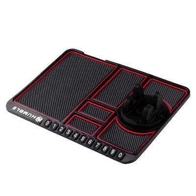 HUMBLE Silicone Car Dashboard Mat with 360 Degrees Rotating Phone Holder,Coin & Key Slot, Anti-Slip Mat with Parking Numbers (Black) HUMBLE Silicone Car Dashboard Mat with 360 Degrees Rotating Phone Holder,Coin & Key Slot, Anti-Slip Mat with Parking Numbers (Black)