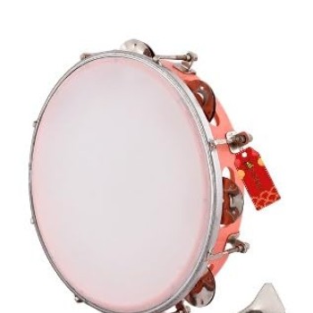 UAPAN Dafli Musical Instrument Dafli/Tambourine 7inch Hand Percussion Musical Instrument (Orange color small Tambourine)