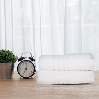 Cuddle Cotton Requisite Hand Towel Set of 2, 40 cm x 60 cm, 400 GSM, Opal White 100% Cotton