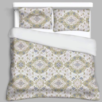 Bella Casa, Double Bedsheet Set with 2 Pillow Covers 100% Cotton - ORBIT