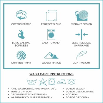 Bella Casa, Double Bedsheet Set with 2 Pillow Covers - Cotton -White Lily (Bedcover) Bella Casa, Double Bedsheet Set with 2 Pillow Covers - Cotton -White Lily (Bedcover)