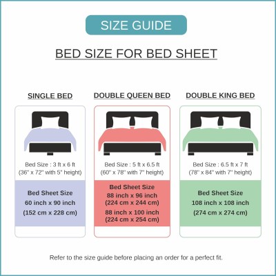 Bella Casa, Double Bedsheet Set with 2 Pillow Covers 100% Cotton - ORBIT