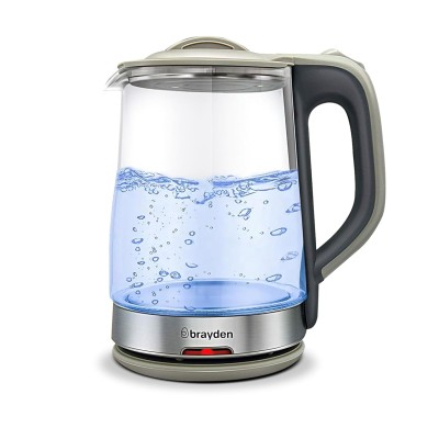Brayden Aquo 10 Electric Glass Kettle1.8 Litre | Led Indicator | Tea, Soup & Multipurpose | Auto Shut Off | Boil Dry Protection | Transparent Borosilicate Glass Body (1500 Watts,Grey) Brayden Aquo 10 Electric Glass Kettle1.8 Litre | Led Indicator | Tea, Soup & Multipurpose | Auto Shut Off | Boil Dry Protection | Transparent Borosilicate Glass Body (1500 Watts,Grey)