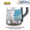 Brayden Aquo 10 Electric Glass Kettle1.8 Litre | Led Indicator | Tea, Soup & Multipurpose | Auto Shut Off | Boil Dry Protection | Transparent Borosilicate Glass Body (1500 Watts,Grey) Brayden Aquo 10 Electric Glass Kettle1.8 Litre | Led Indicator | Tea, Soup & Multipurpose | Auto Shut Off | Boil Dry Protection | Transparent Borosilicate Glass Body (1500 Watts,Grey)