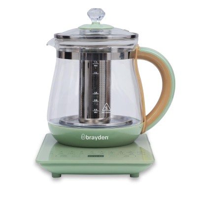 Brayden Aquo 11 Smart Electric Glass Kettle | 20 Preset menus | Milk, Tea Infuser, Soup & Multipurpose | Auto Shut Off | Boil Dry Protection | Borosilicate Glass Body (800W, 1.7 Ltr, Olive Green) Brayden Aquo 11 Smart Electric Glass Kettle | 20 Preset menus | Milk, Tea Infuser, Soup & Multipurpose | Auto Shut Off | Boil Dry Protection | Borosilicate Glass Body (800W, 1.7 Ltr, Olive Green)