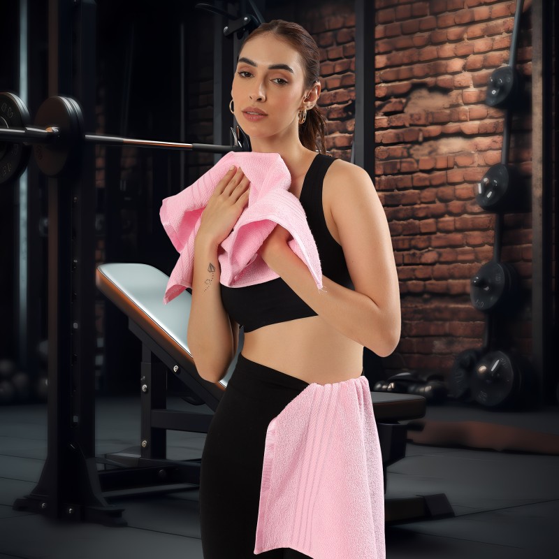 Cuddle Cotton Requisite 4 Pc Towel Set | 2 Bath Towels (70 x 147 cm) & 2 Hand Towels (40 x 60 cm), 400 GSM | 100% Pure Cotton| Blush Pink