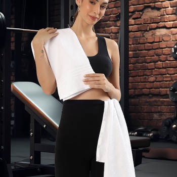 Cuddle Cotton Requisite 4 Pc Towel Set | 2 Bath Towels (70 x 147 cm) & 2 Hand Towels (40 x 60 cm), 400 GSM | 100% Pure Cotton| Opal White