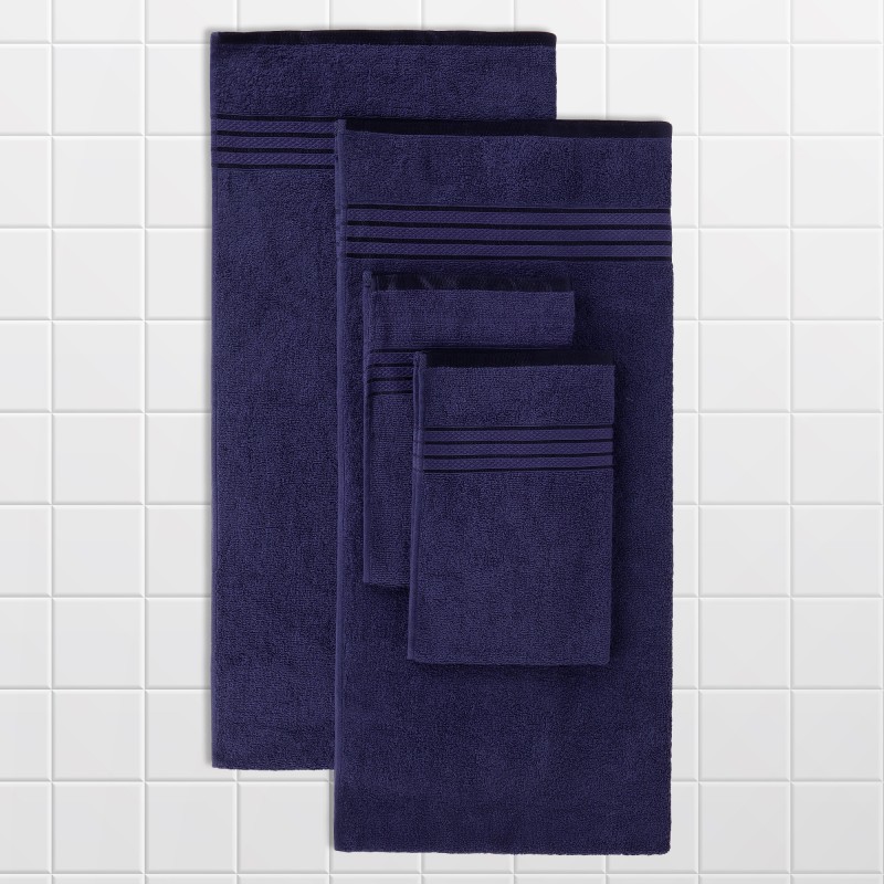 Cuddle Cotton Requisite 4 Pc Towel Set | 2 Bath Towels (70 x 147 cm) & 2 Hand Towels (40 x 60 cm), 400 GSM | 100% Pure Cotton| Sapphire blue