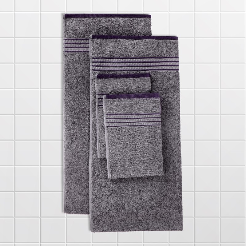 Cuddle Cotton Requisite 4 Pc Towel Set | 2 Bath Towels (70 x 147 cm) & 2 Hand Towels (40 x 60 cm), 400 GSM | 100% Pure Cotton| Sleek grey