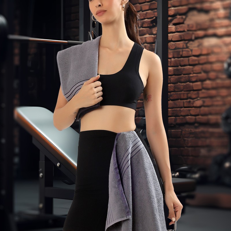 Cuddle Cotton Requisite 4 Pc Towel Set | 2 Bath Towels (70 x 147 cm) & 2 Hand Towels (40 x 60 cm), 400 GSM | 100% Pure Cotton| Sleek grey