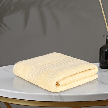 Cuddle Cotton Requisite 100% Cotton Bath Towel, 400 GSM, 70 cm x 147 cm, Sunshine Yellow