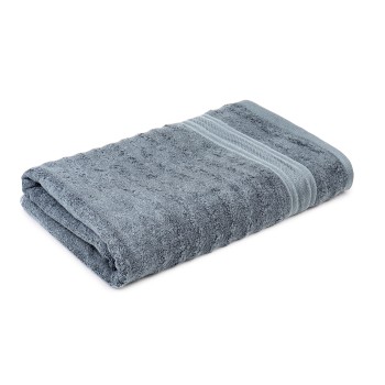 Cuddle Cotton Elite Bath Towel, 75 x 150 cm, 580 GSM, Wave Design, Carbon Grey