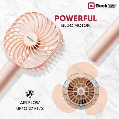 Geek Aire GF3, Rechargeable Mini Fan - 5 Inch (Pink)