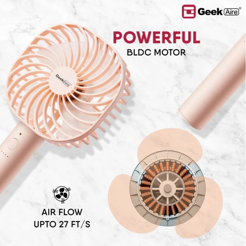 Geek Aire GF3, Rechargeable Mini Fan - 5 Inch (Pink) Geek Aire GF3, Rechargeable Mini Fan - 5 Inch (Pink)