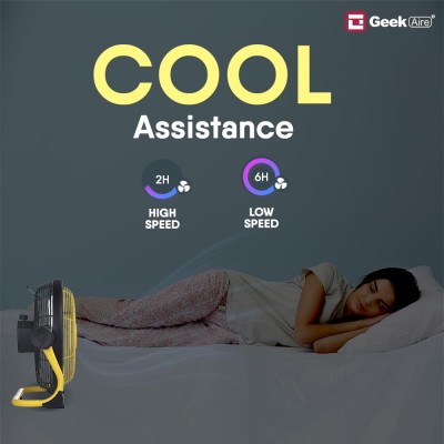 Geek Aire CF3SL Table Fan | 1 Year Warranty | 6000 mAh Rechargeable Fan, Portable Fan, Mini Fan, Small Fan, Charging Fan, BLDC Table Fan, 360° Rotation, Battery Operated, 11 Inches - Yellow & Black Geek Aire CF3SL Table Fan | 1 Year Warranty | 6000 mAh Rechargeable Fan, Portable Fan, Mini Fan, Small Fan, Charging Fan, BLDC Table Fan, 360° Rotation, Battery Operated, 11 Inches - Yellow & Black