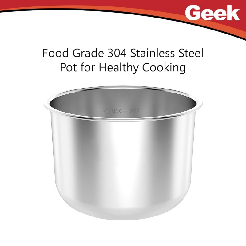Geek Robocook Compatible Stainless Steel Inner Cooking Pot, 5 liters Geek Robocook Compatible Stainless Steel Inner Cooking Pot, 5 liters