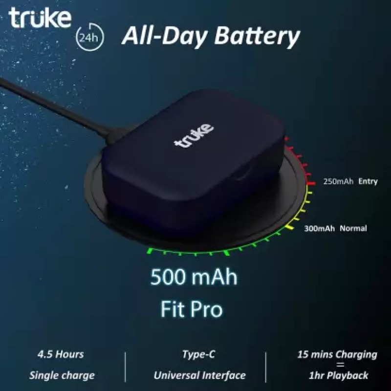 truke Fit Pro Bluetooth Headset (Blue, True Wireless) truke Fit Pro Bluetooth Headset (Blue, True Wireless)