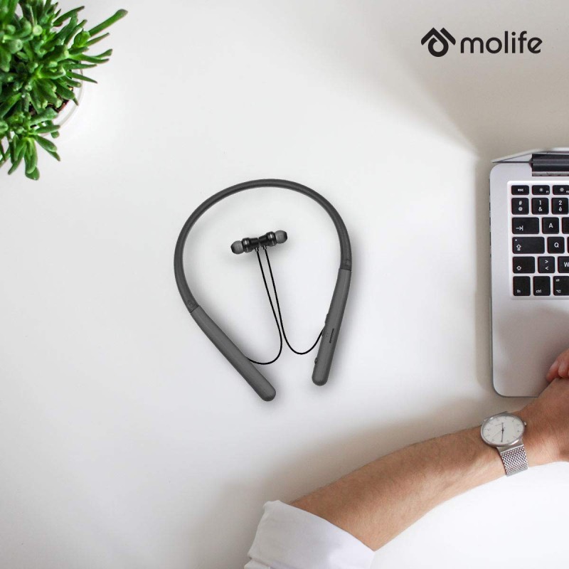 Molife Boomerang Wireless Sports Neckband Bluetooth in-Ear Earphones with Mic (Black) Molife Boomerang Wireless Sports Neckband Bluetooth in-Ear Earphones with Mic (Black)