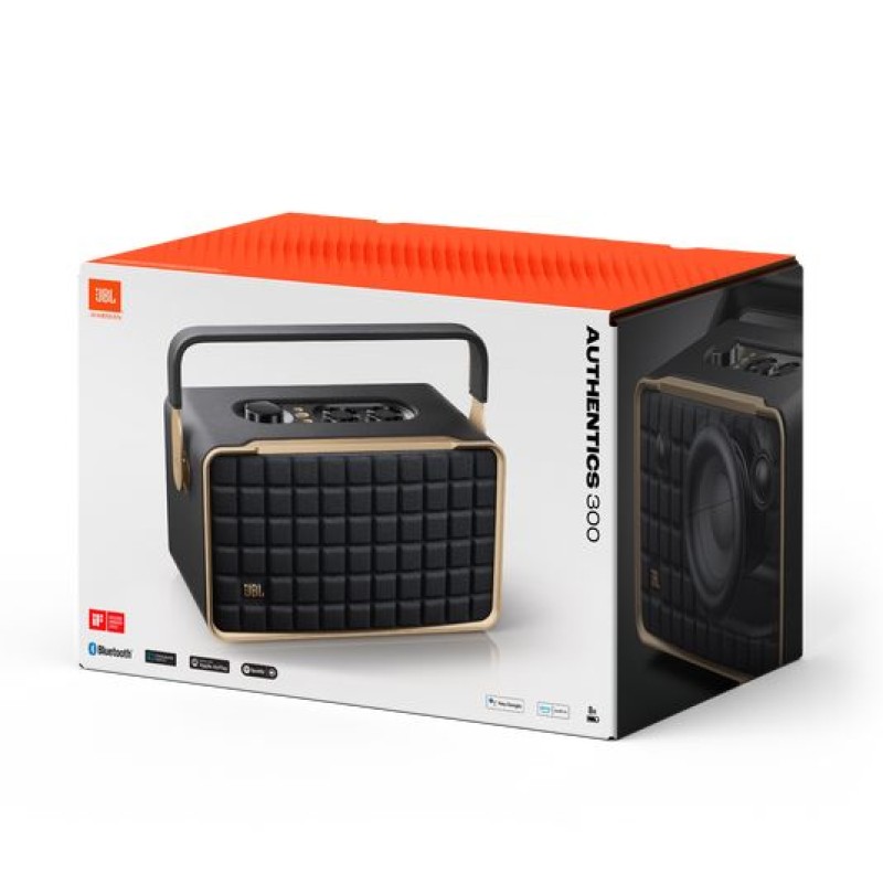 JBL Authentics 300, Portable Smart Home Wifi Speaker & Music Streaming,Upto 8Hrs Playtime, Voice Assist & Bluetooth Connectivity,Automatic Calibration,Compatible with Google Home & Alexa, Retro Design JBL Authentics 300, Portable Smart Home Wifi Speaker & Music Streaming,Upto 8Hrs Playtime, Voice Assist & Bluetooth Connectivity,Automatic Calibration,Compatible with Google Home & Alexa, Retro Design