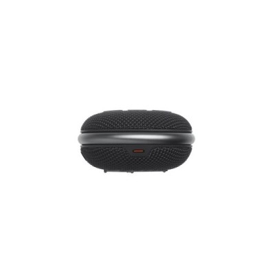 JBL Clip 4, Wireless Ultra Portable Bluetooth Speaker, Pro Sound, Integrated Carabiner, Vibrant Colors with Rugged Fabric Design, Dust & Waterproof, Type C (Without Mic, Black)