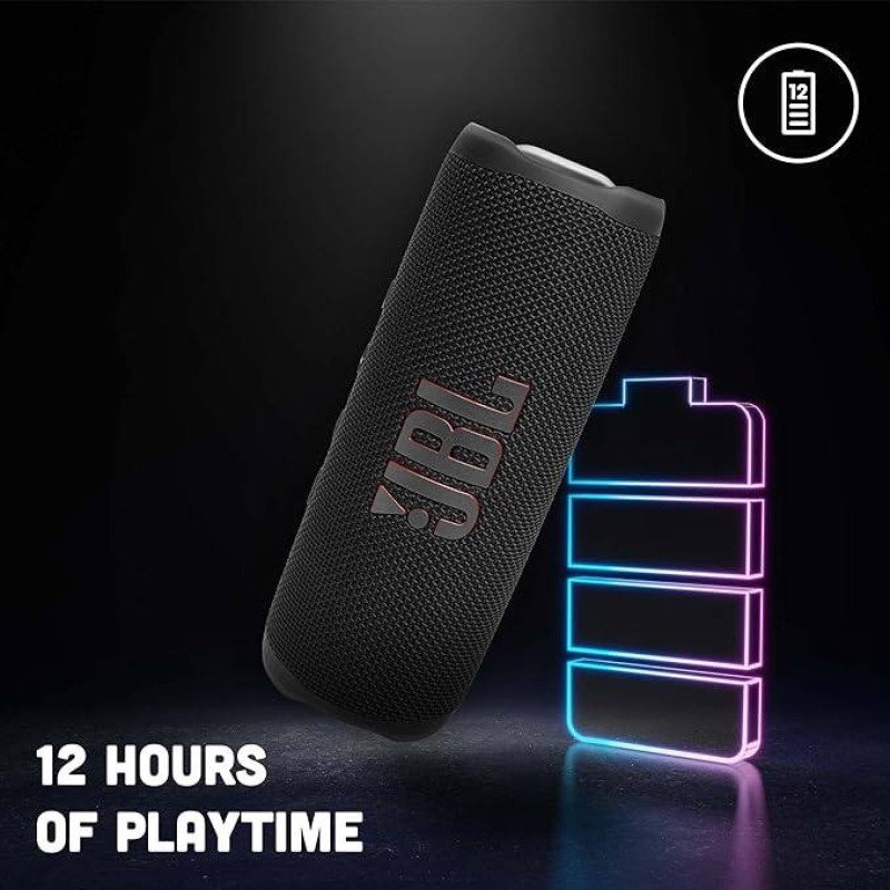 JBL Flip 6 Wireless Portable Bluetooth Speaker Pro Sound, Upto 12 Hours Playtime, IP67 Water & Dustproof, PartyBoost & Personalization App (Without Mic, Black) JBL Flip 6 Wireless Portable Bluetooth Speaker Pro Sound, Upto 12 Hours Playtime, IP67 Water & Dustproof, PartyBoost & Personalization App (Without Mic, Black)