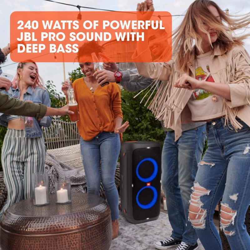 JBL Partybox 310 | Portable Bluetooth Party Speaker | 240W Monstrous Pro Sound | Dynamic Light Show | Backlit Panel | Telescopic Handle & Wheels | Guitar & Mic Support PartyBox App (Black) JBL Partybox 310 | Portable Bluetooth Party Speaker | 240W Monstrous Pro Sound | Dynamic Light Show | Backlit Panel | Telescopic Handle & Wheels | Guitar & Mic Support PartyBox App (Black)