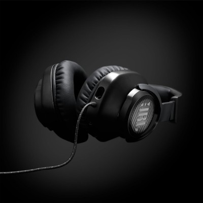 JBL Quantum 100 Wired Over Ear Gaming Headphones with Mic, 40mm Realistic Dynamic Drivers, Detachable Boom Mic, 1kHz Sensitivity, Memory Foam Cushioning, PC/Mobile/PS/Xbox/Nintendo/VR Compatible-Black