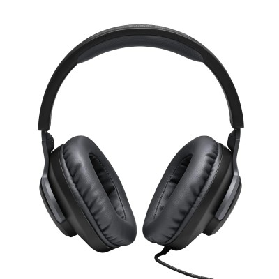 JBL Quantum 100 Wired Over Ear Gaming Headphones with Mic, 40mm Realistic Dynamic Drivers, Detachable Boom Mic, 1kHz Sensitivity, Memory Foam Cushioning, PC/Mobile/PS/Xbox/Nintendo/VR Compatible-Black