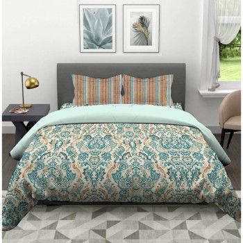 Bella Casa, Double Bedsheet Set with 2 Pillow Covers 100% Cotton -Lavender