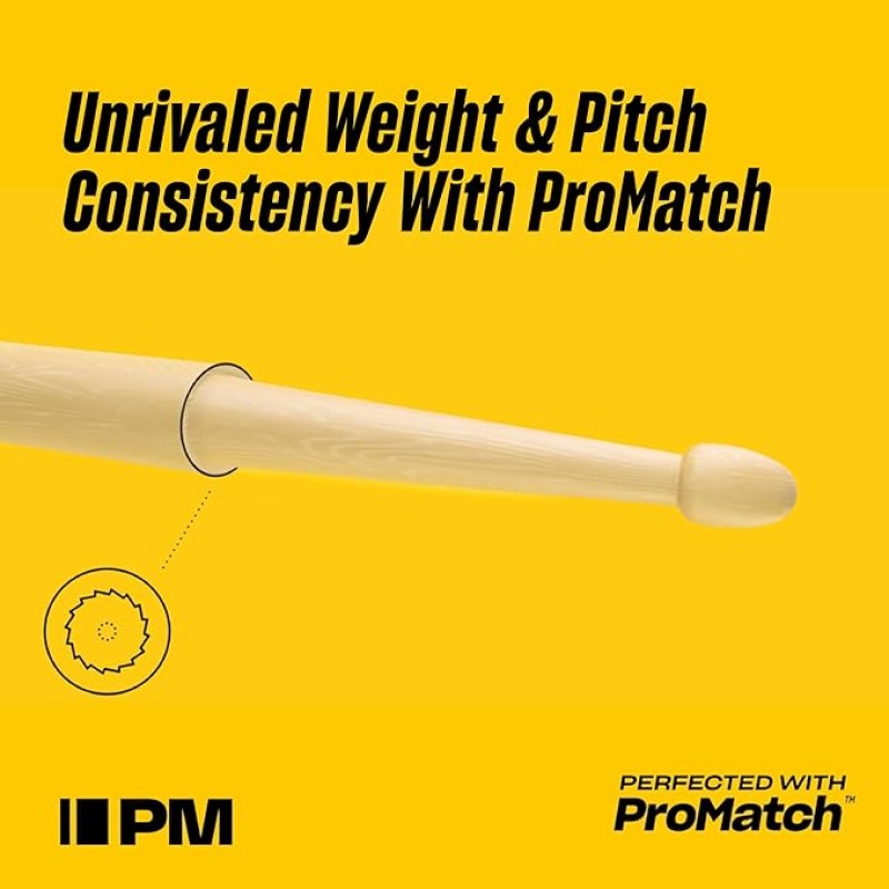 ProMark TX5BW American Hickory Single Pair Wood Tip Drum Sticks ProMark TX5BW American Hickory Single Pair Wood Tip Drum Sticks