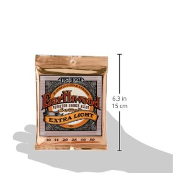 Ernie Ball Earthwood Extra Light Phosphor Bronze Acoustic Guitar Strings - 10-50 Gauge