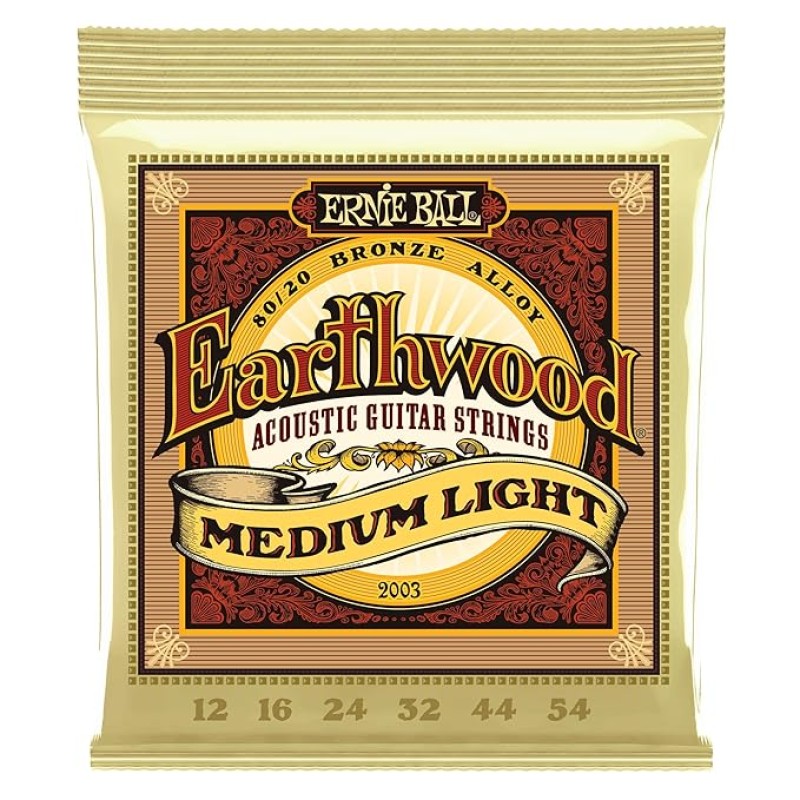 Ernie Ball Earthwood Medium Light 80/20 Bronze Acoustic Guitar Strings - 12-54 Gauge Ernie Ball Earthwood Medium Light 80/20 Bronze Acoustic Guitar Strings - 12-54 Gauge