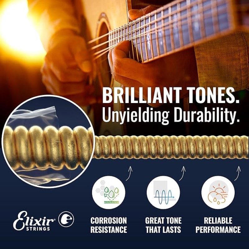 Elixir Light Nanoweb 80/20 Bronze Acoustic Guitar Strings Elixir Light Nanoweb 80/20 Bronze Acoustic Guitar Strings