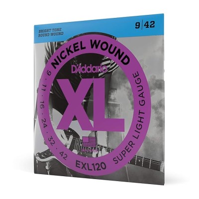 D'Addario EXL120 Nickel Wound 9-42 Super Light Electric Guitar Strings (Nickel) D'Addario EXL120 Nickel Wound 9-42 Super Light Electric Guitar Strings (Nickel)