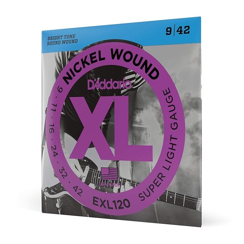 D'Addario EXL120 Nickel Wound 9-42 Super Light Electric Guitar Strings (Nickel) D'Addario EXL120 Nickel Wound 9-42 Super Light Electric Guitar Strings (Nickel)