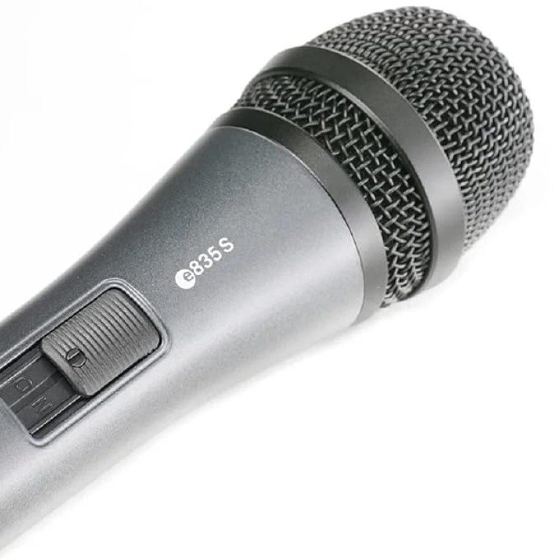 Sennheiser E835-S Dynamic Cardioid Live Handheld vocal Microphone for Vocalist, Singers and Performers.Also used in Home Recording, Semi-Pro Studios and Live Sound (Grey) Sennheiser E835-S Dynamic Cardioid Live Handheld vocal Microphone for Vocalist, Singers and Performers.Also used in Home Recording, Semi-Pro Studios and Live Sound (Grey)