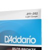 D'Addario Bronze Acoustic Guitar Strings_(.011-.052_Light Gauge)85/15 FULL BRIGHT TONE_Stainless Steel Material, Pack of 1, EZ910 (EZ910) D'Addario Bronze Acoustic Guitar Strings_(.011-.052_Light Gauge)85/15 FULL BRIGHT TONE_Stainless Steel Material, Pack of 1, EZ910 (EZ910)