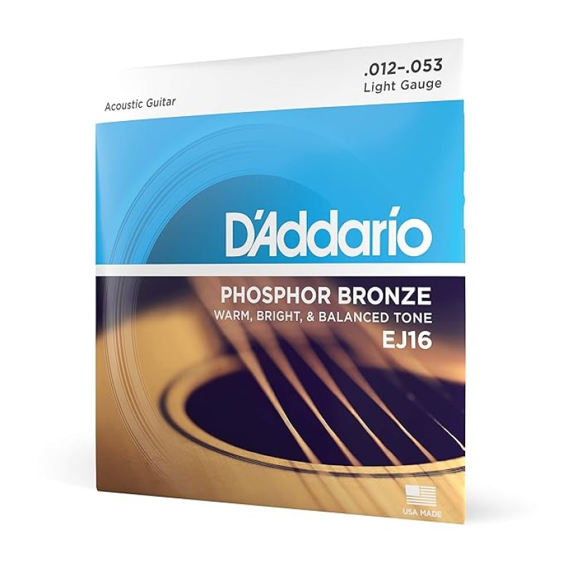D'Addario EJ16 Acoustic 12-53 Light Guitar Strings D'Addario EJ16 Acoustic 12-53 Light Guitar Strings