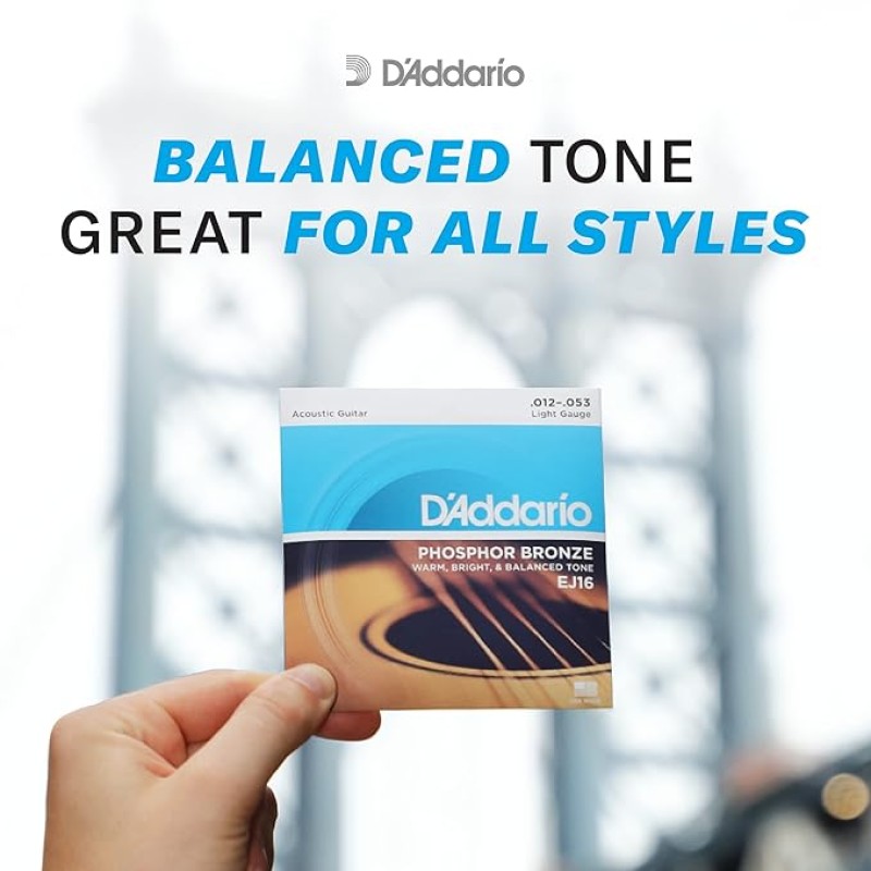 D'Addario EJ16 Acoustic 12-53 Light Guitar Strings D'Addario EJ16 Acoustic 12-53 Light Guitar Strings