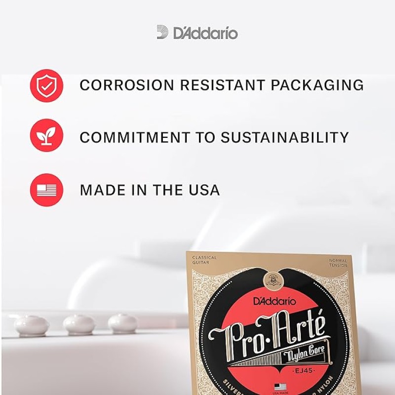D'Addario EJ45 Pro-Arte Nylon Normal Tension Classical Guitar Strings D'Addario EJ45 Pro-Arte Nylon Normal Tension Classical Guitar Strings
