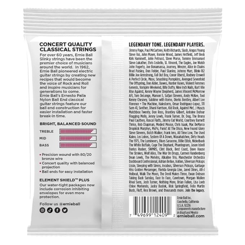 Ernie Ball Ernesto Palla Black & Gold Ball-End Nylon Classical Guitar Strings Ernie Ball Ernesto Palla Black & Gold Ball-End Nylon Classical Guitar Strings