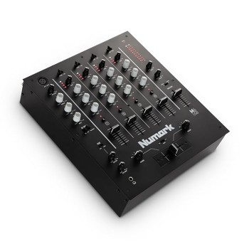 Numark M6 USB | 4-Channel Dj Mixer With On Board Interface With On-Board Audio Interface, 3-Band EQ, Club-Ready Inputs, Microphone Input And Replaceable Crossfader With Slope Control Black