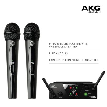 AKG WMS40 Mini Dual Vocal Set US45A/C Wireless Microphone System AKG WMS40 Mini Dual Vocal Set US45A/C Wireless Microphone System