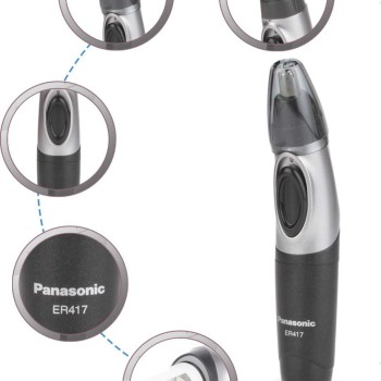 Panasonic ER417K44B Cordless Nose and Hair Battery Operated Ergonomic Design Trimmer for Men, Black